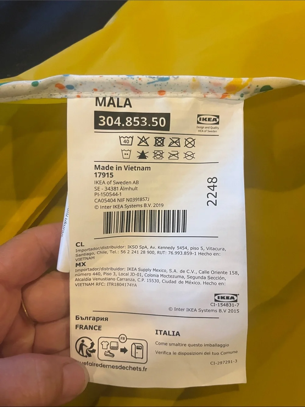 Yellow Waterproof Kids IKEA Painting/Play Sleeved Apron